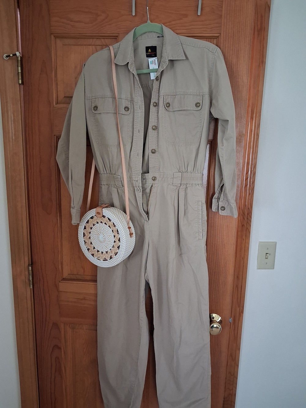 Beige Utility Jumpsuit